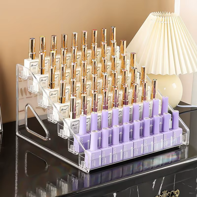 Présentoir de vernis à ongles en acrylique, 3/4/5/6/7 couches, organisateur de cosmétiques Transpare