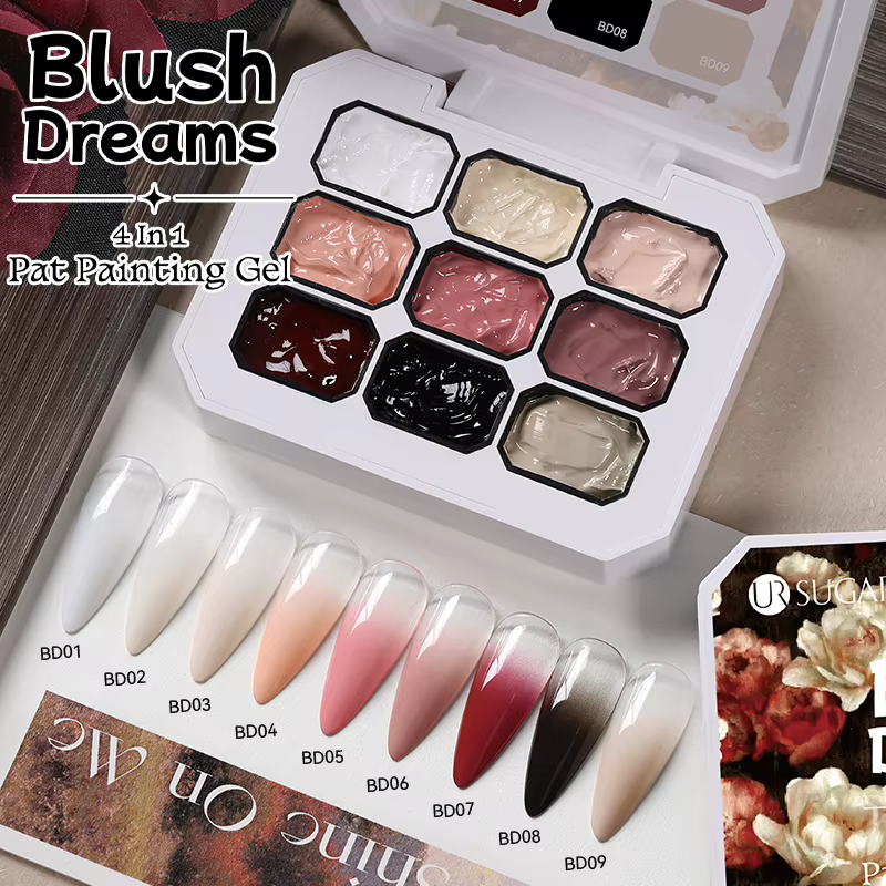 UR SUGAR 9 couleurs Pat peinture Gel ongles 4 en 1 Semi Permanent tremper les ongles UV LED utilisés
