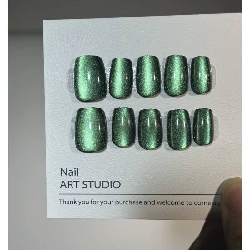 Femmes presse sur ongles faux ongles 10 pièces oeil de chat Art ABS acrylique ongles artificiels