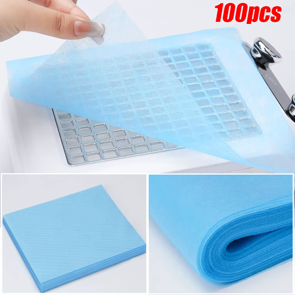 Collecteur de poussière sous vide jetable pour Nail Art, 100 pièces, papier filtre Non tissé rose/bl