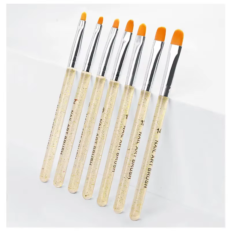 7 pièces/ensemble Nylon cheveux UV Gel acrylique Nail Art constructeur brosse stylo stylos à dessin 