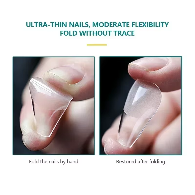 NAILPOP-Faux Ongles pour Système d'Extension, Couverture Complète, Pression sur N64.Coffin, Gel Doux