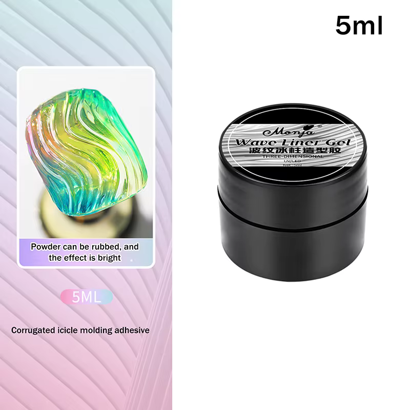 Colle à ongles transparente 3D, 1 pièce, vernis à ongles Gel avec poudre chromée pour l'amélioration