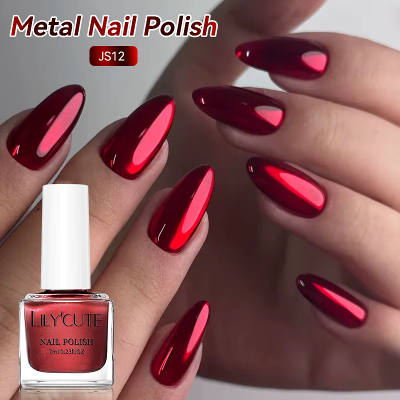 LILYCUTE 7ml miroir métallique Vernis à ongles pas besoin de lampe UV LED fournitures pour ongles Ve