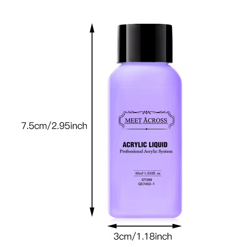 MEET ACROSS 40ml liquide acrylique pour poudre acrylique poussière ongles monomère cristal Nail Art