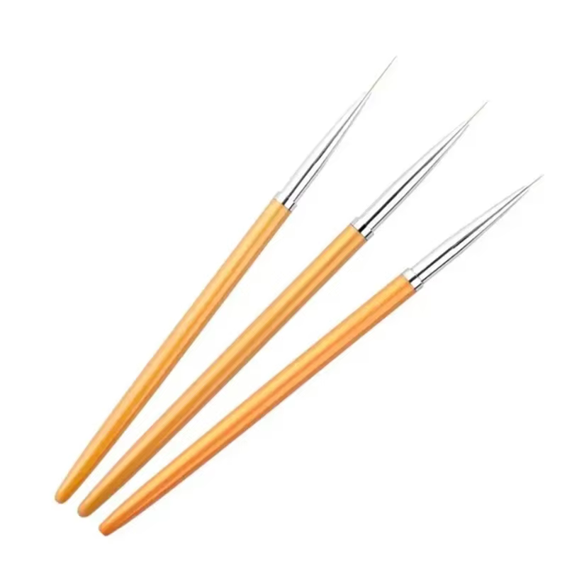 Pinceau à rayures en acrylique pour nail art, 3 pièces, stylo à dessin, pour gel UV, outils de manuc