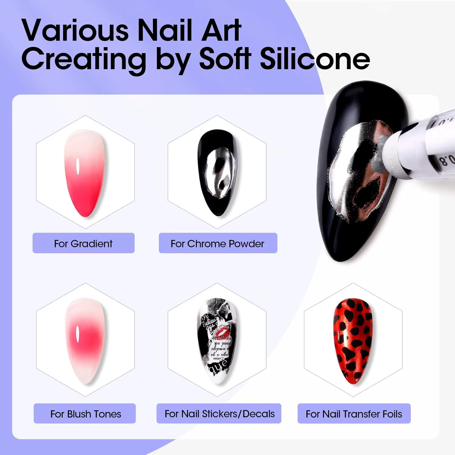 Stylo à bille 5 en 1 pour Nail Art, Type presse, taille multi-têtes, pointe ondulée/taches/perceuse 