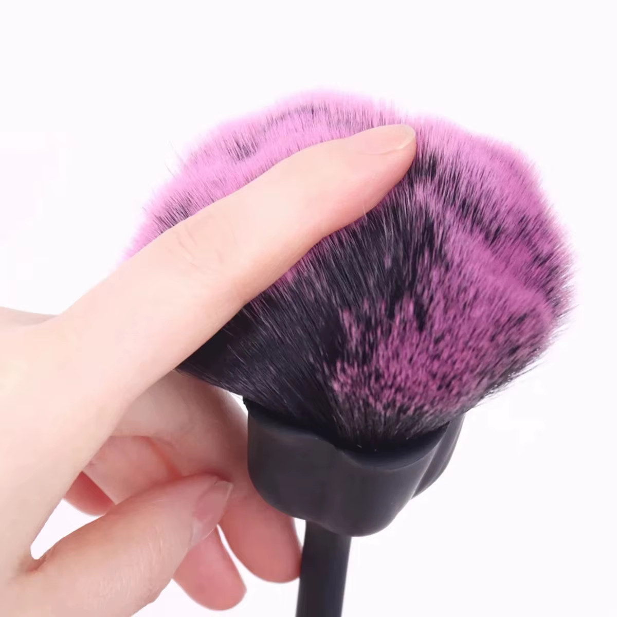 Brosse douce en forme de Rose pour manucure, brosse anti-poussière pour Nail Art, vernis Gel, nettoy