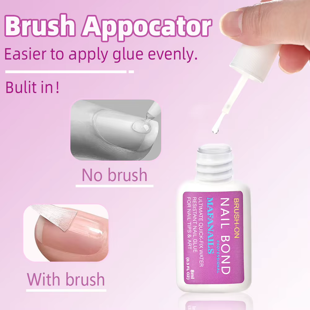 1 ensemble de colle adhésive pour ongles à séchage rapide, 8ml, faux-points en acrylique, strass, li