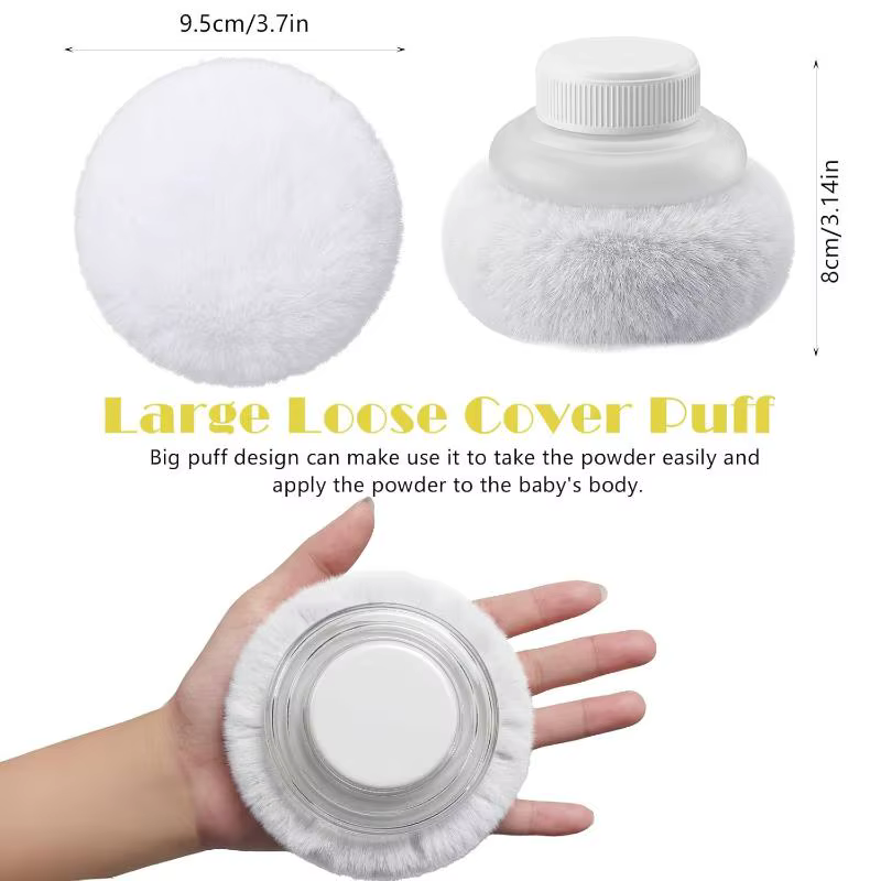 Houppette douce pour bébé avec étui de rangement étanche, éponge cosmétique douce pour la peau pour 