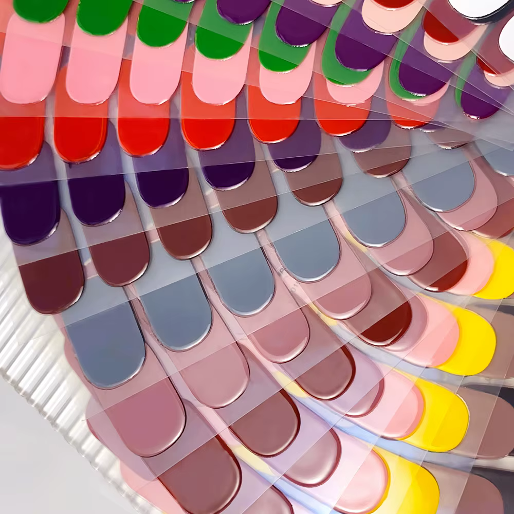 Autocollants pour ongles en gel semi-durci, enveloppes de vernis à ongles, couverture complète longu
