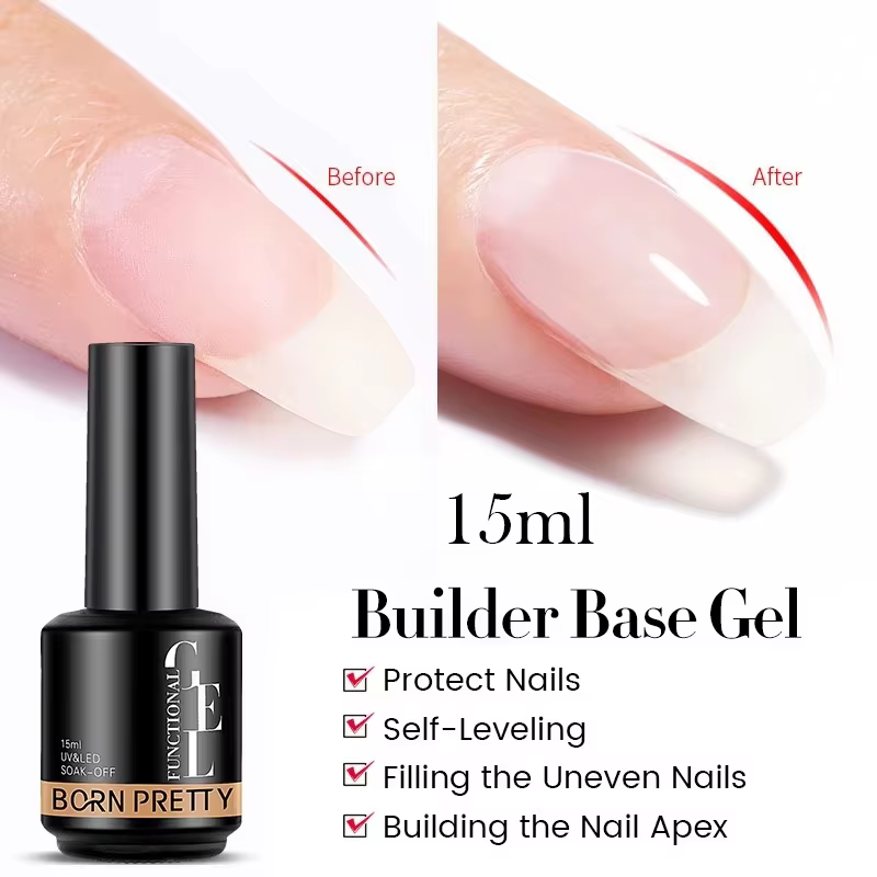 BORN PRETTY 15ml fonction Base de Gel Super couche de finition Gel de renfort Gel de Base en caoutch
