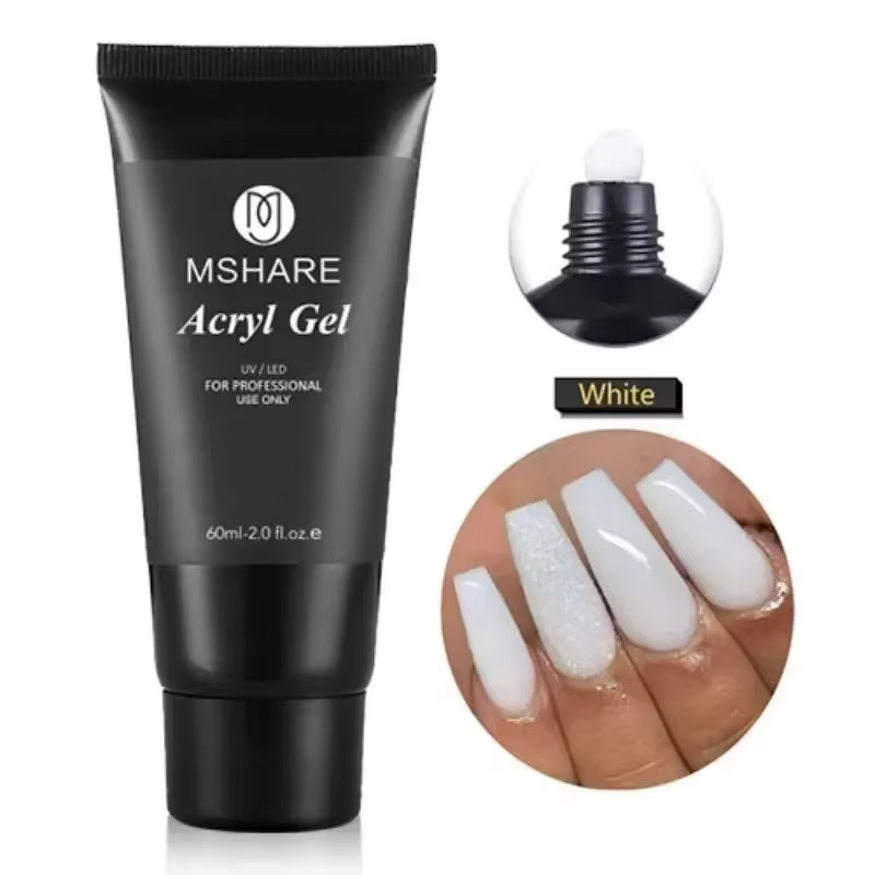 MSHARE Poly Gel d'extension d'ongle TPO Hema gratuit ongles blanc laiteux 60g Extension d'ongle Camo