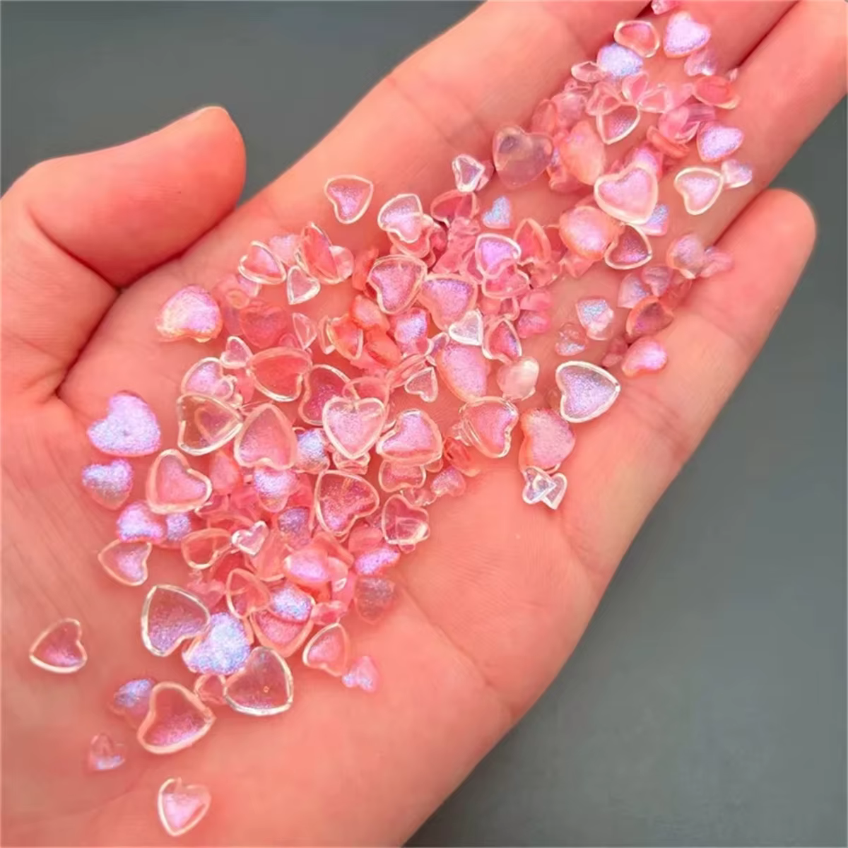 Breloques japonaises en forme de cœur pour nail art, 50 pièces, accessoires en résine, dessin animé,