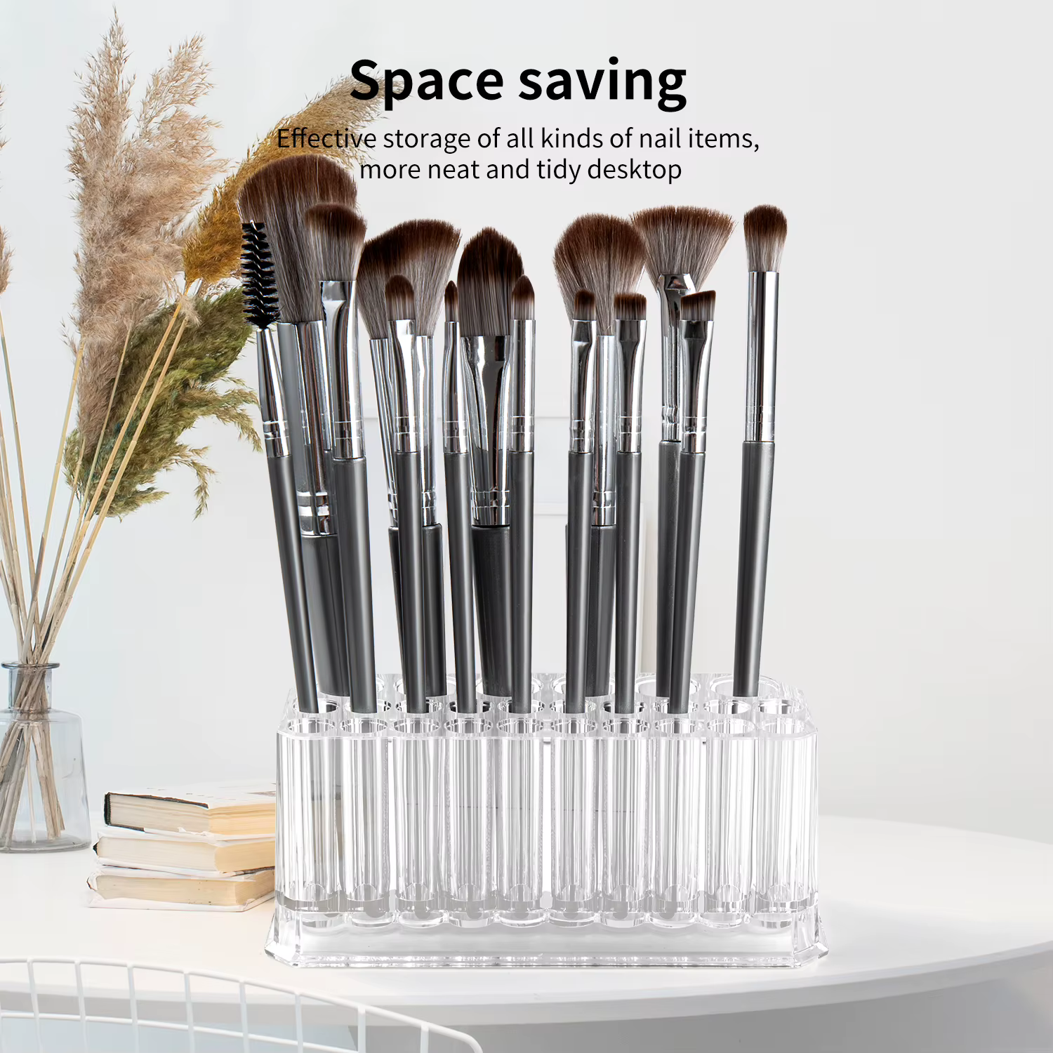 Support de rangement pour pinceaux à ongles en acrylique, 26 trous, organisateur de pinceaux de maqu