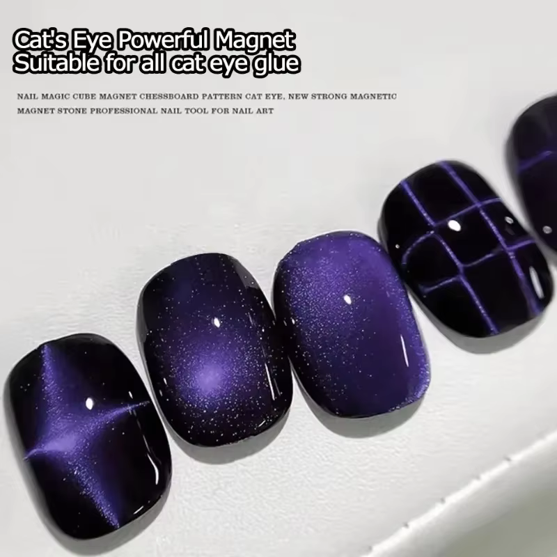 Cube magnétique œil de chat pour ongles, bâton carré magnétique puissant 9D/5D, bande de ligne de ve