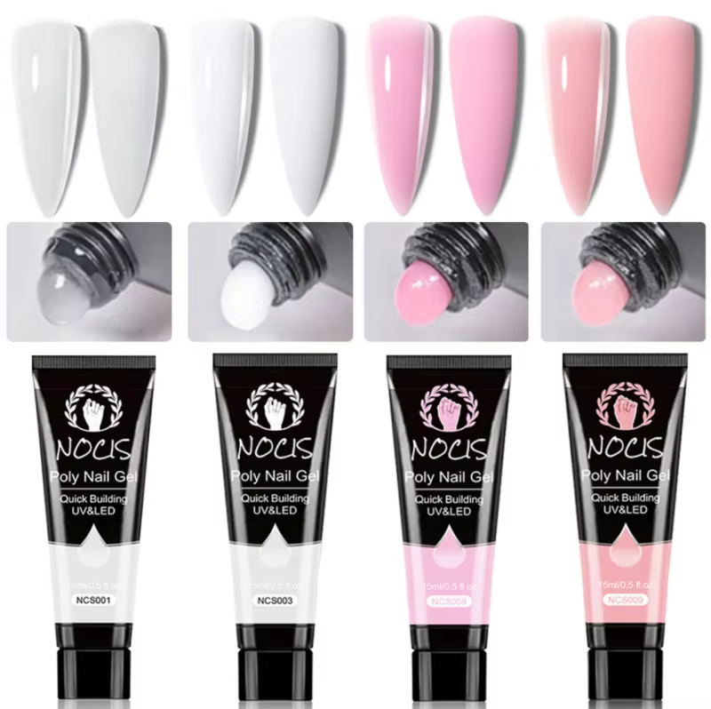 Kit d'extension d'ongles en polygel 4 couleurs NOCIS - Gel de construction résistant et durable avec