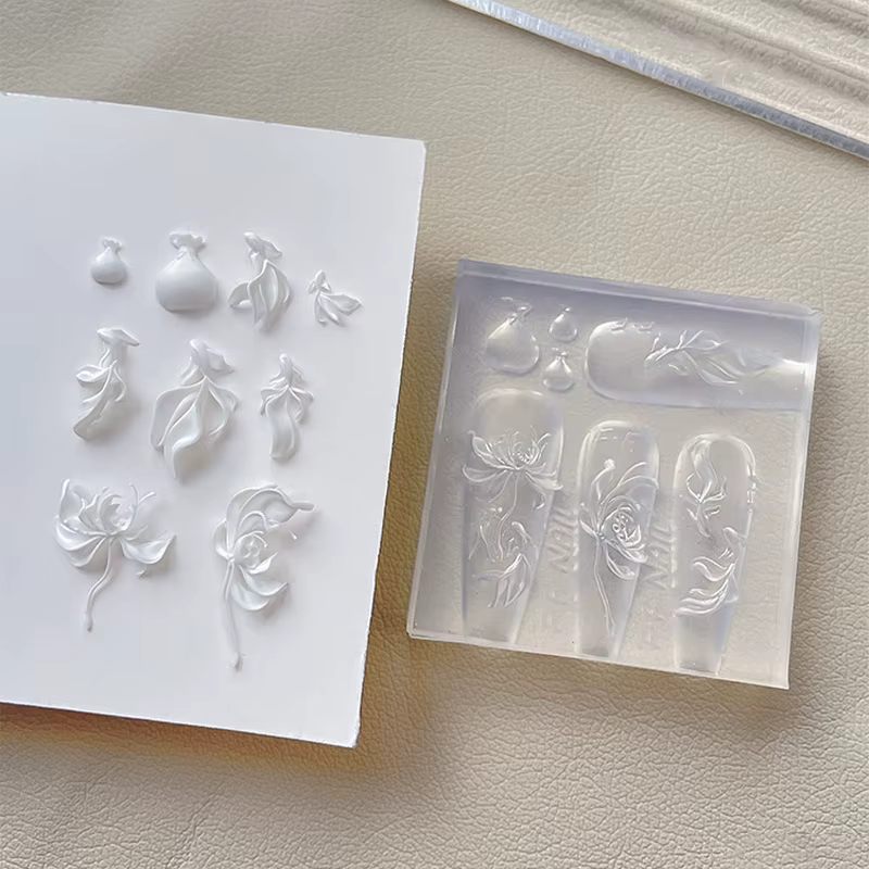 Moule 3D en Silicone pour décorations d'art d'ongle, modèles de conception de fleurs, moule pour ong