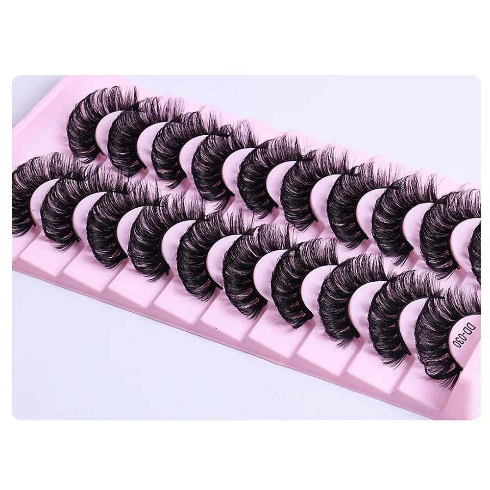 10 paires de cils à bande russe DD Curl cils 3D cils réutilisables moelleux faux cils Extensions rus