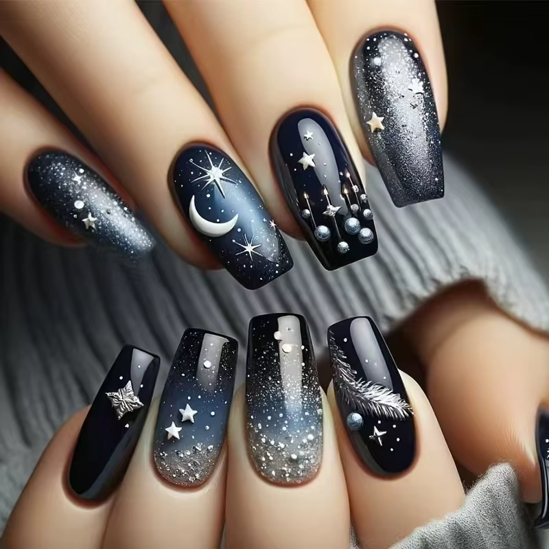 24 pièces court Ballet presse sur ongles dégradé faux ongles portable coller ongles faux ongles Uñas