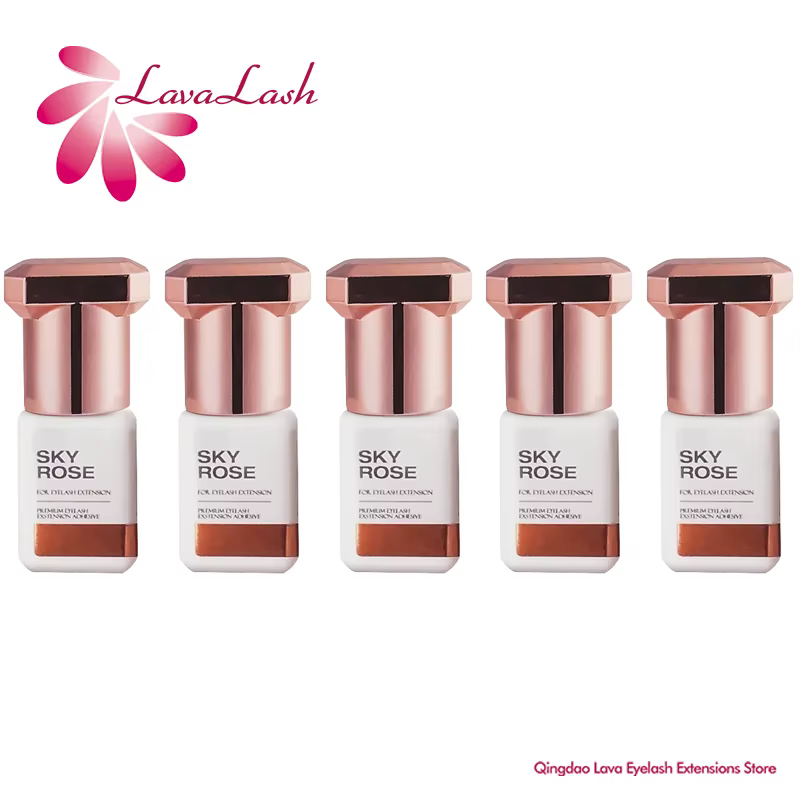 5 bouteilles SKY Rose colle Extensions de cils 1s séchage rapide corée ciel colle 5ml faux cils coll