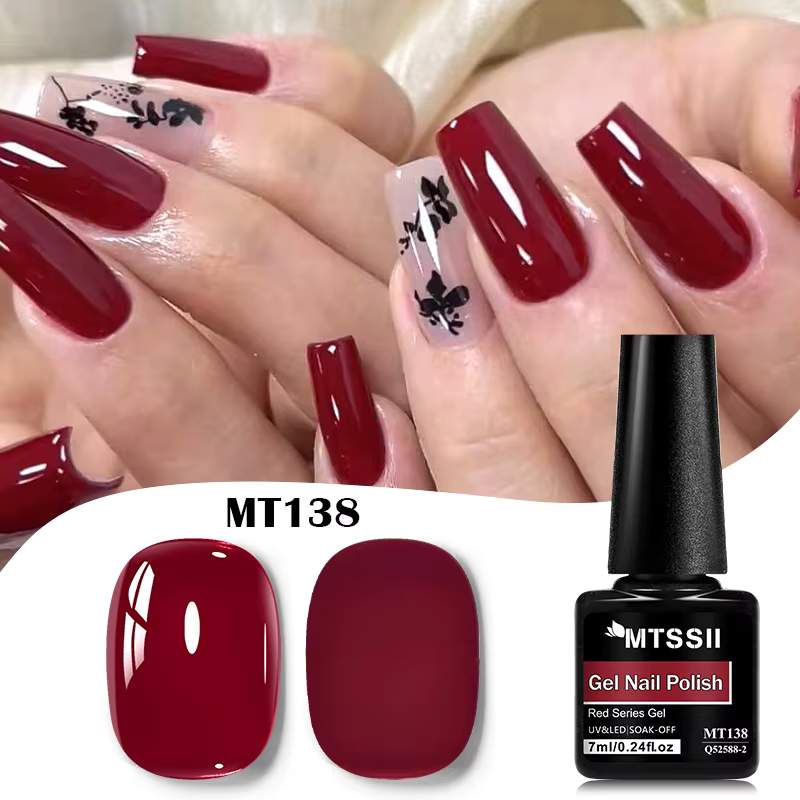 Vernis à ongles Gel série rouge cerise, vin rouge chat, Gel magnétique Semi Permanant, vernis Gel UV