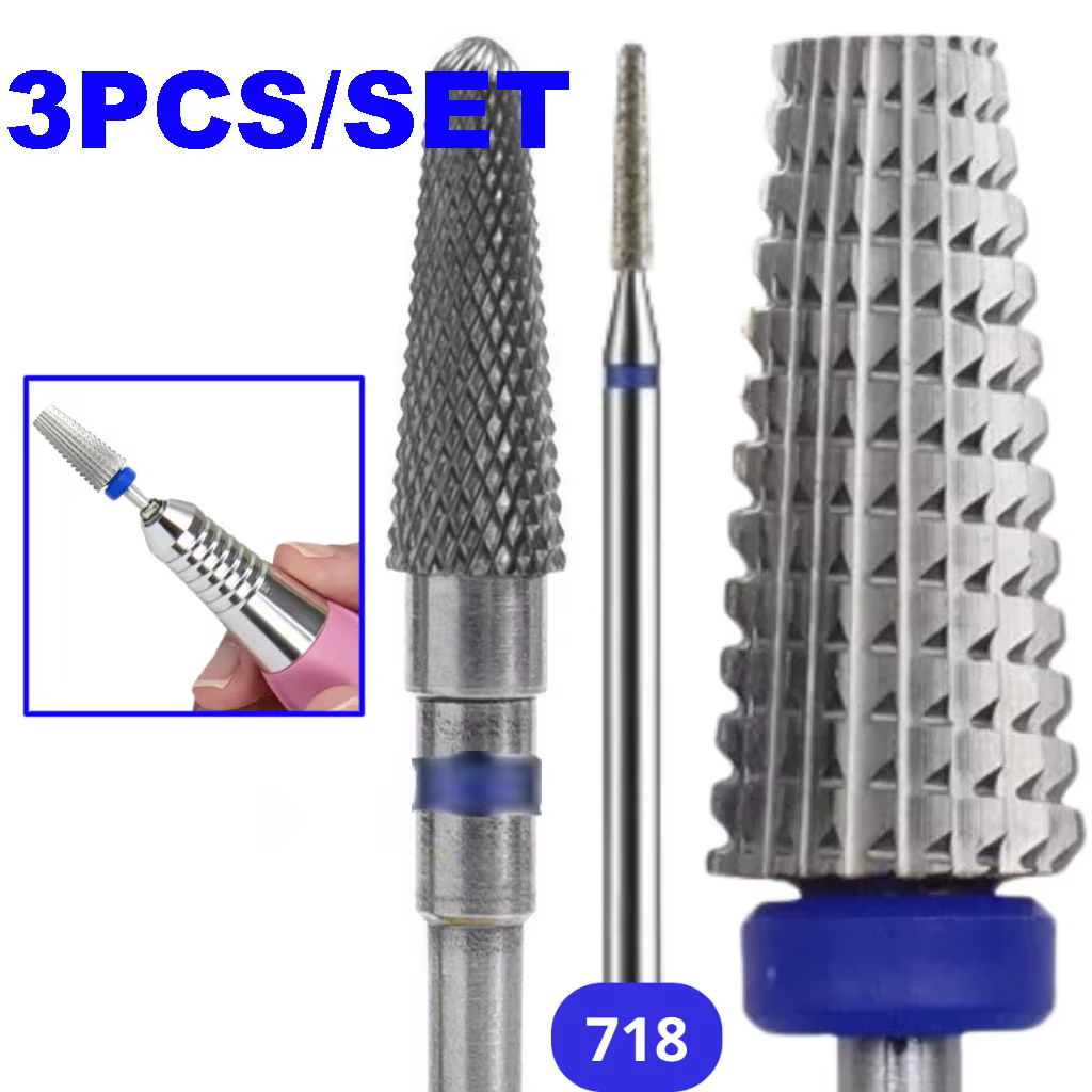 1 pièce/3 pièces en acier au tungstène de qualité professionnelle avec foret à ongles en diamant emb