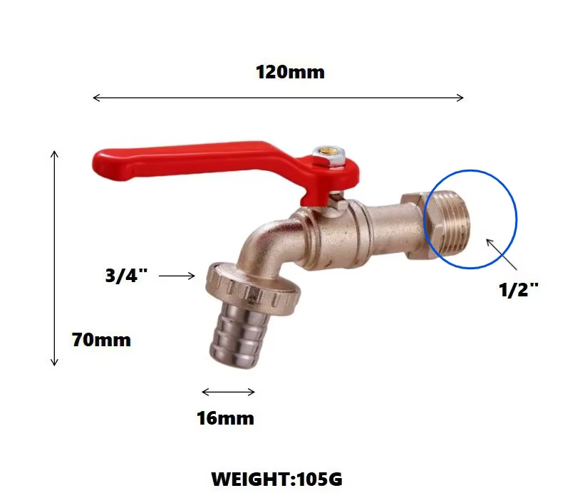 Robinet d'extérieur 1/2 ''3/4'', robinet d'arrosage de jardin dans la cour, robinet d'arrosage extér