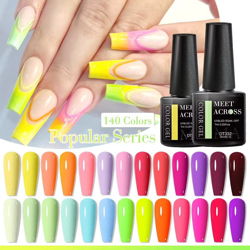 Verhéritage à Ongles en Gel UV LED de 7ml, 140 Couleurs, Semi-Continu, Nail Art, Manucure, Soak Off,