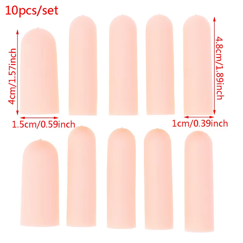 Gants de protection en silicone pour doigts, 10 pièces
