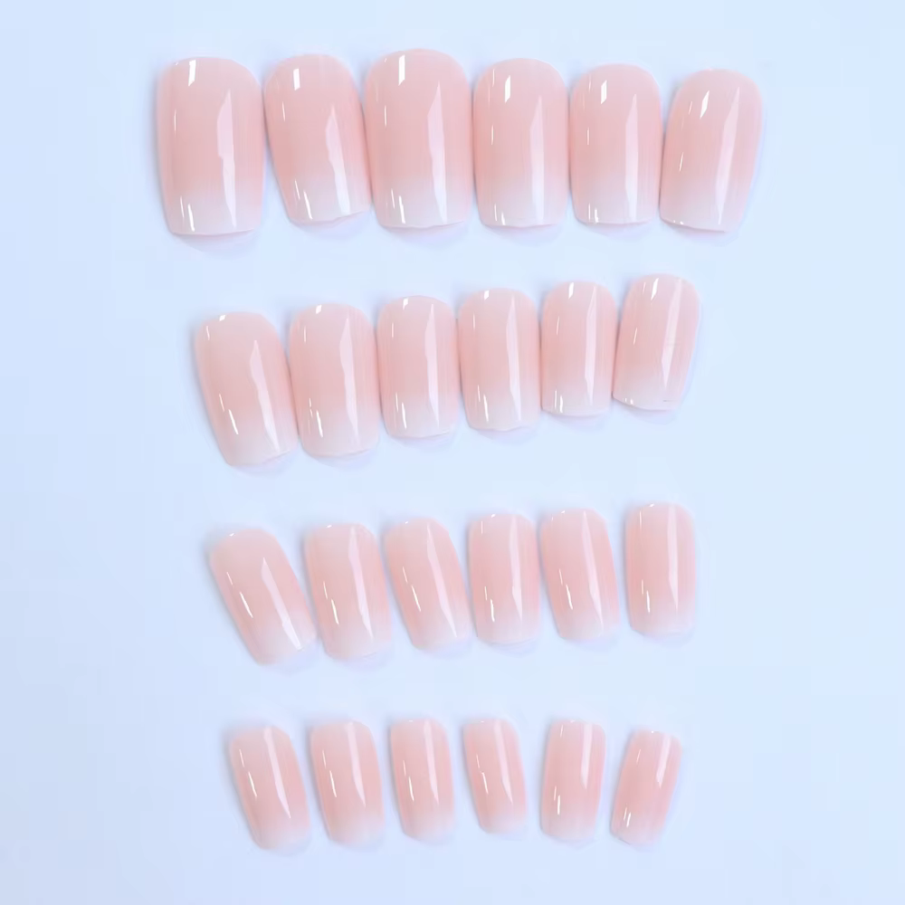 ARTAUG 24 pièces brillant rose presse sur ongles moyen carré faux ongles style élégant faux ongles c