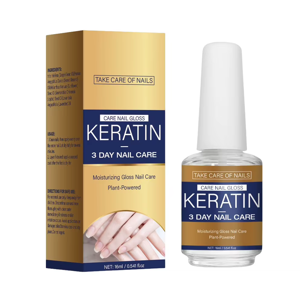 Huile de Soin des Ongles 3 Jours, Formule Kératine et Acides Aminés, Séchage Rapide 90s, Brillance S
