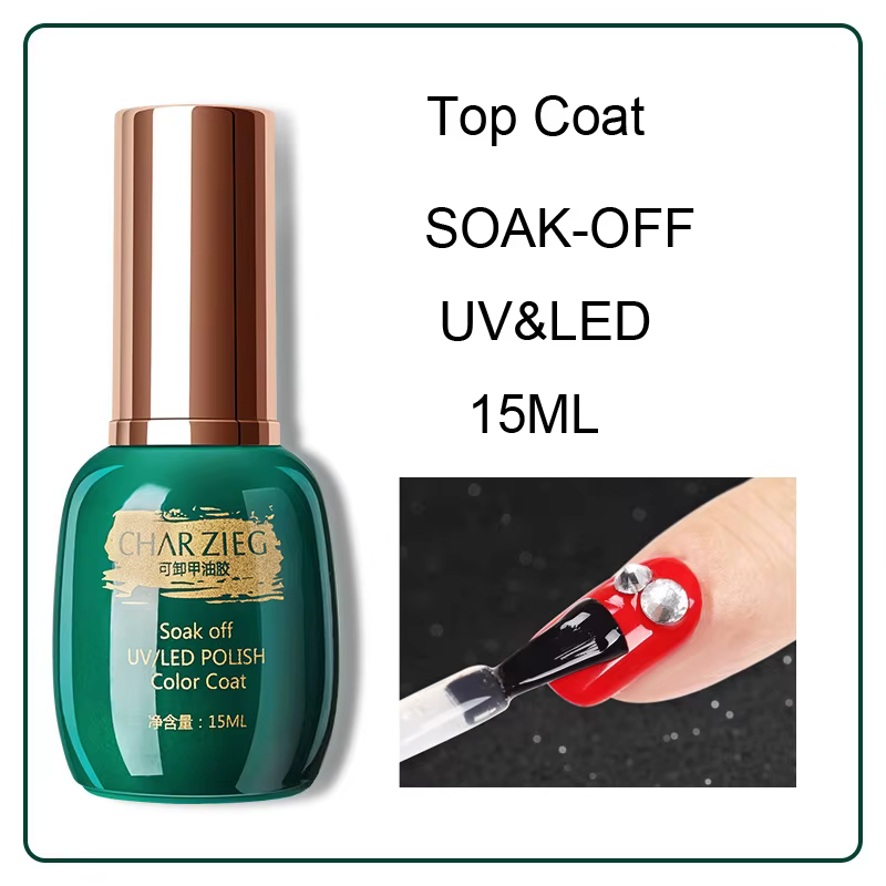 Vernis à ongles Transparent, couche de finition, sans lingette, Design Semi-Permanent, à tremper, UV