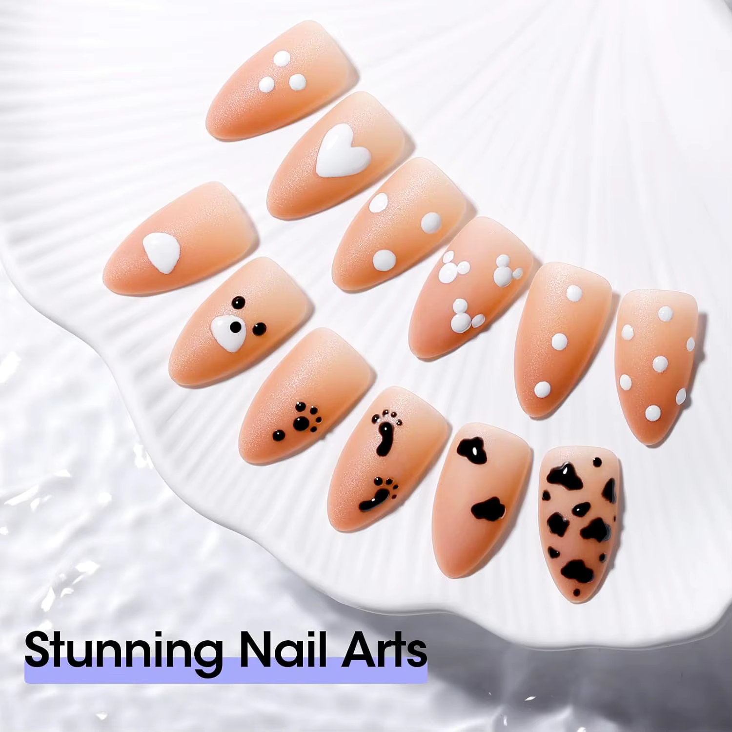 Stylo à bille 5 en 1 pour Nail Art, Type presse, taille multi-têtes, pointe ondulée/taches/perceuse 