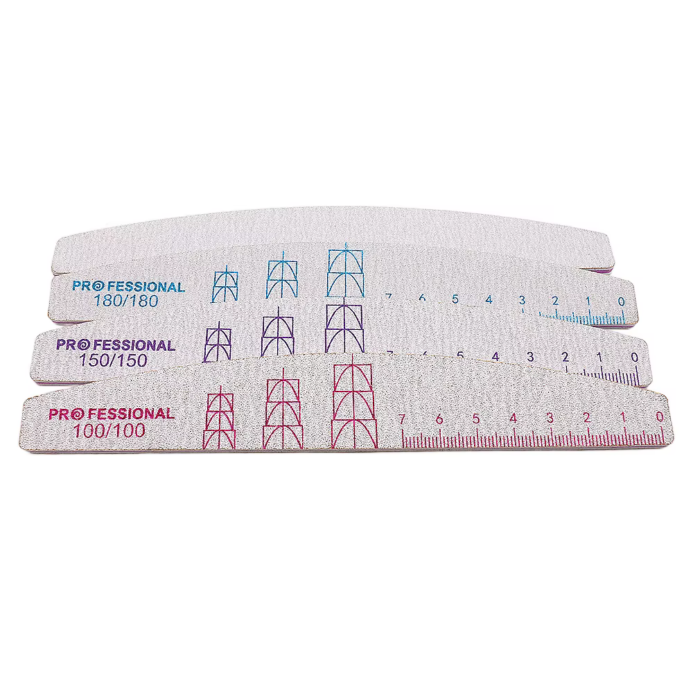 Lot de 5/10 limes à ongles double face avec échelle, en papier de verre gris, fournitures pour styli
