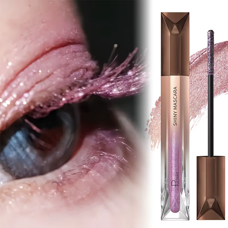 Mascara scintillant à paillettes, cils volumisants longue durée, effets, imperméable, anti-taches, m