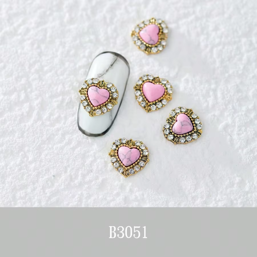 Strass AB en métal 3D pour décoration des ongles, 20 pièces, billes rétro mélangées aléatoires, bijo