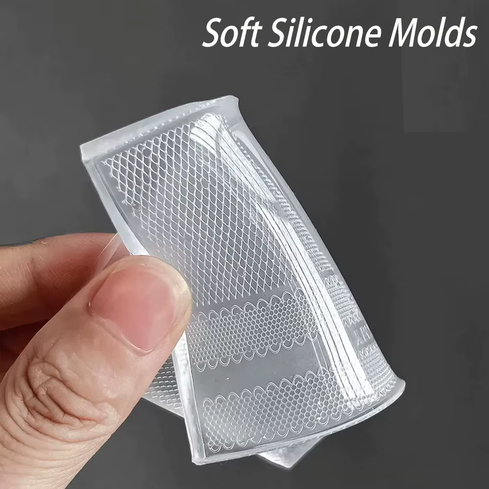 Moule à ongles en silicone souple 3D, motif dentelle creuse, fleur de rose, pour sculpture d'ongles 
