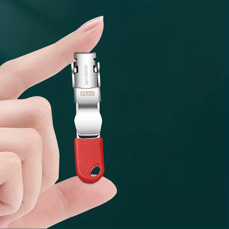 Mini coupe-ongles pliable et Portable en acier inoxydable, avec porte-clés, outil de pédicure pratiq