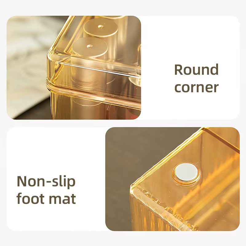Boîte de rangement de cils avec couvercle, outil d'organisation de cosmétiques de bureau, support de