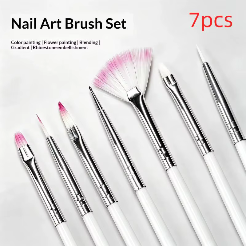 Ensemble de pinceaux pour Nail Art, 7 pièces, pinceaux pour peinture sur ongles, outils de salon de 