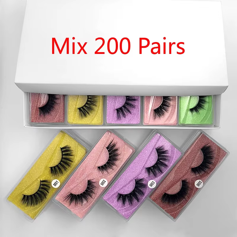 Cils de vison en gros 20 pièces cils de vison 3d faux cils naturels faux cils maquillage faux cils e