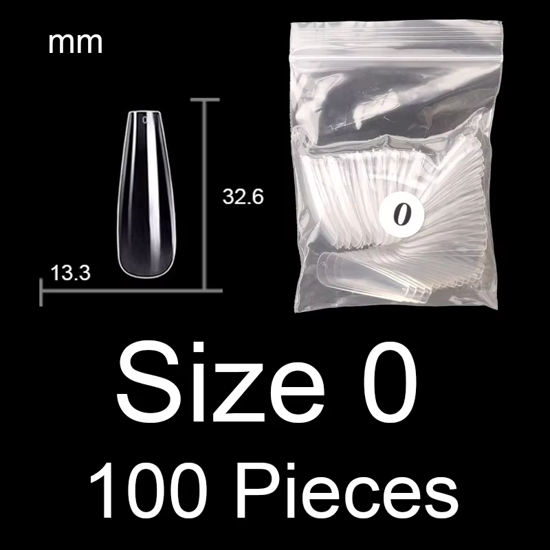 Faux ongles cercueil super longs, vendus par certain taille, 100 pièces de faux ongles ballerine, co