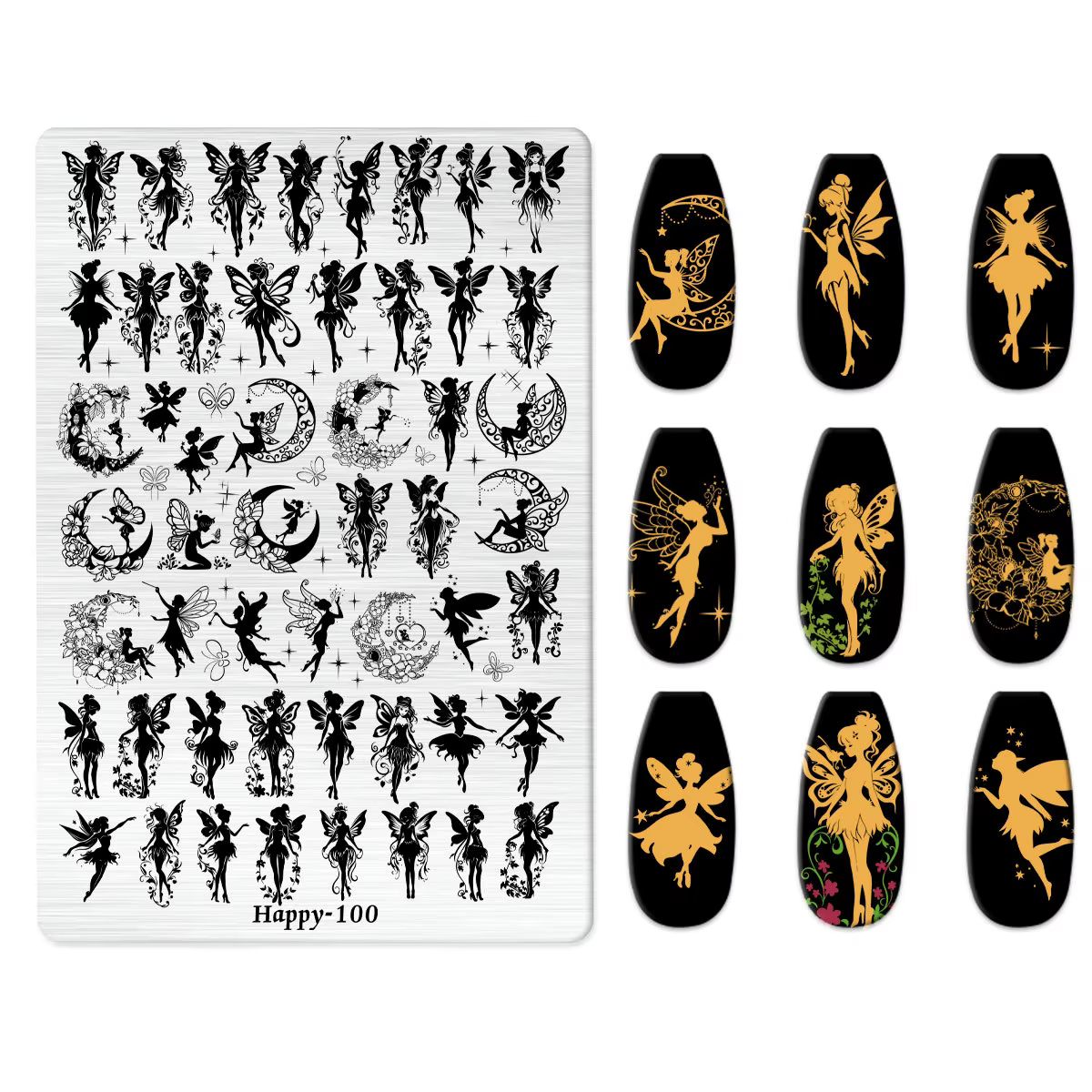 Plaques d'estampage d'ongles en ballon de château de dessin animé, impression de motifs de fleurs et