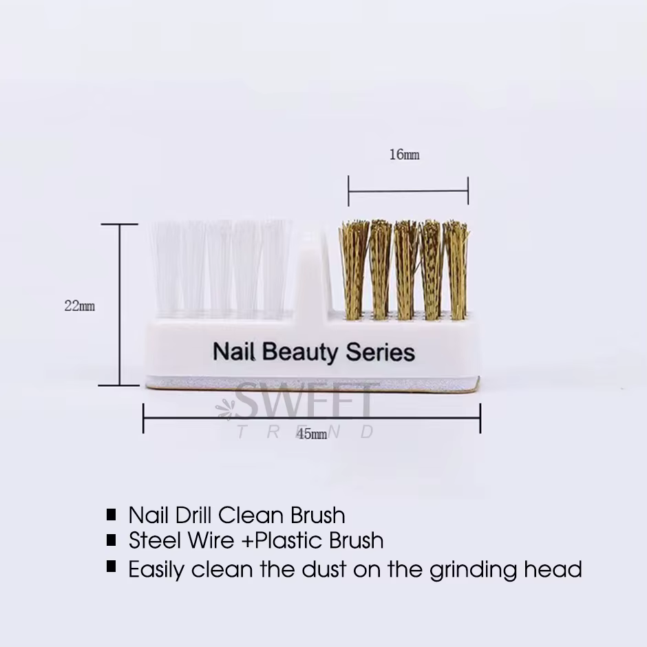 Tête de meulage électrique pour ongles, brosse de nettoyage, forets de manucure portables, nettoyant