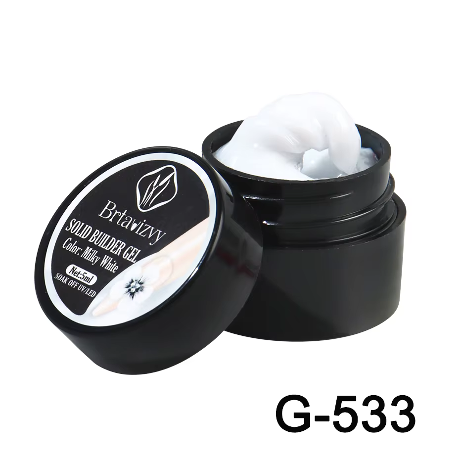 Gel sculptant 3D blanc nacré 5ml pour vernis à ongles, gel d'extension anti-adhésif, gel de modelage