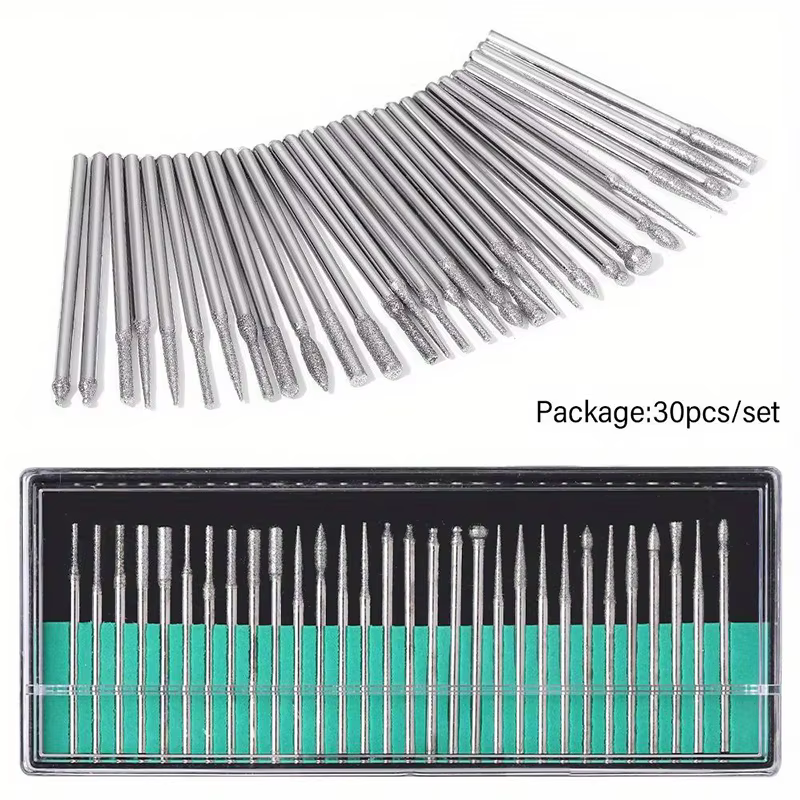 30 pièces/boîte diamant foret à ongles rotatif fraises électriques pour pédicure manucure fichiers c
