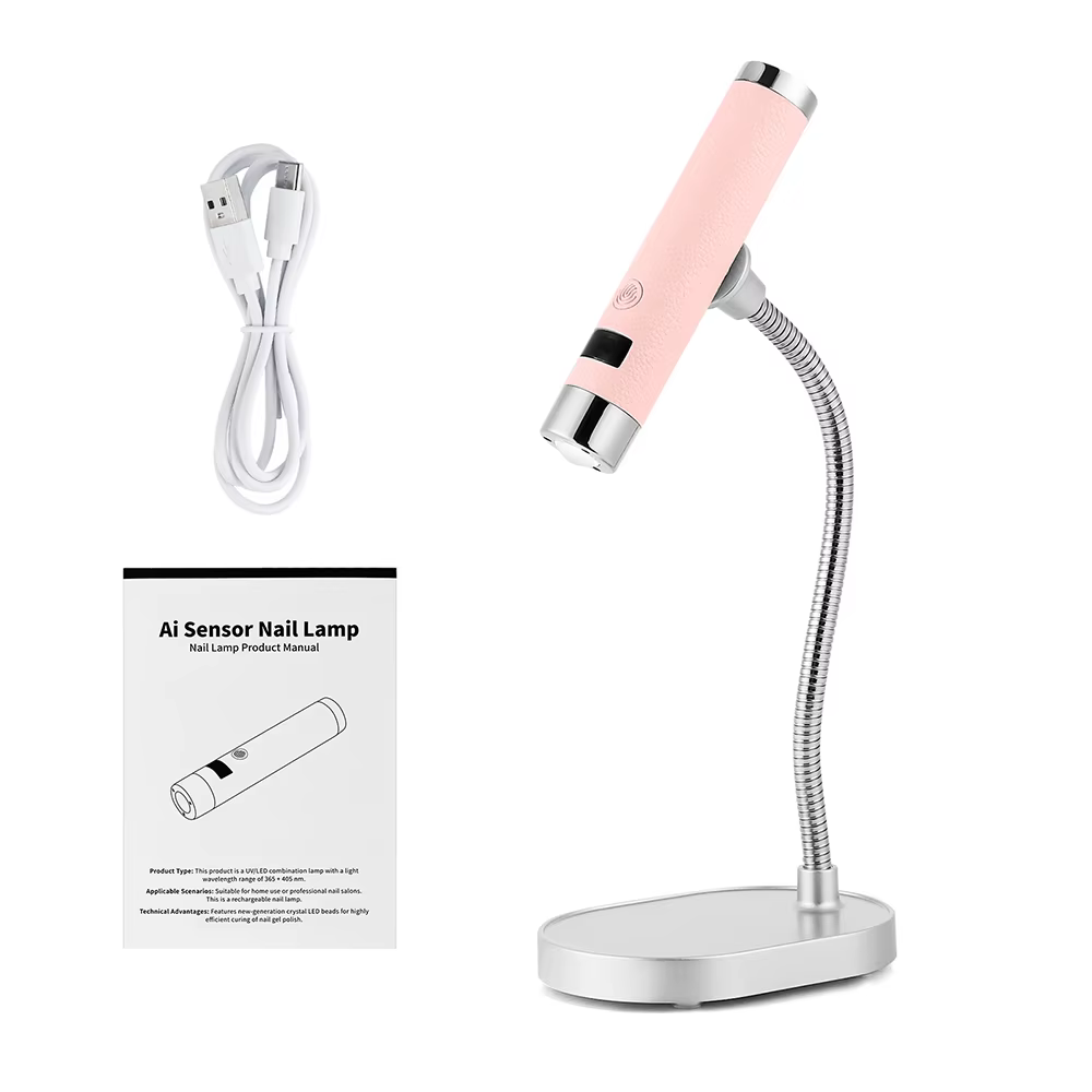 Lampe à ongles portable Foreverlily Gel Nails, double mode tactile et induction, avec tuyau flexible