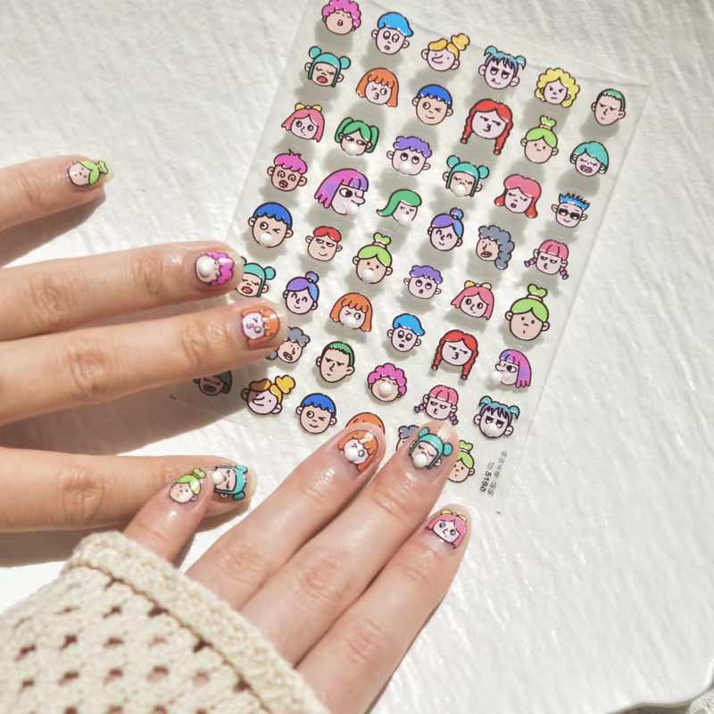 Tomoni 5D dessin animé Portrait autocollant pour ongles été océan étoile ongles accessoires autocoll