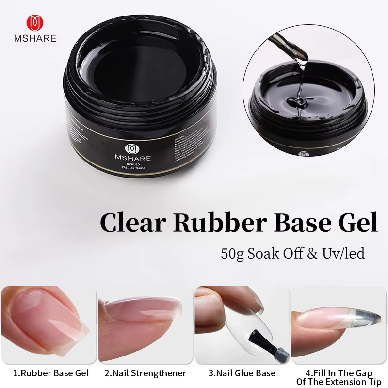 MSAHRE – Kit de stylo de Construction en Gel pour ongles, Base en caoutchouc transparent, pour renfo